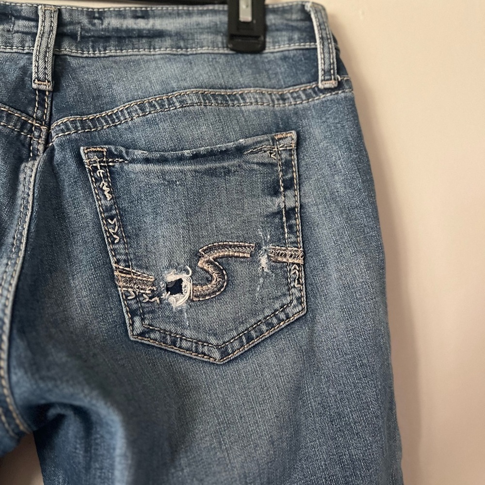 Silver Jeans Blue Boyfriend Distressed Denim - Picture 7 of 7